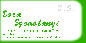 dora szomolanyi business card